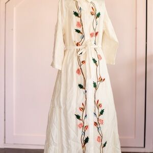 Anthropologie Samant Chauhan Embroidered Floral Shirt Dress NWT